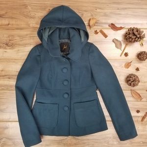 Jack by BB dakota 》Emerald Green Felt Hood Jacket